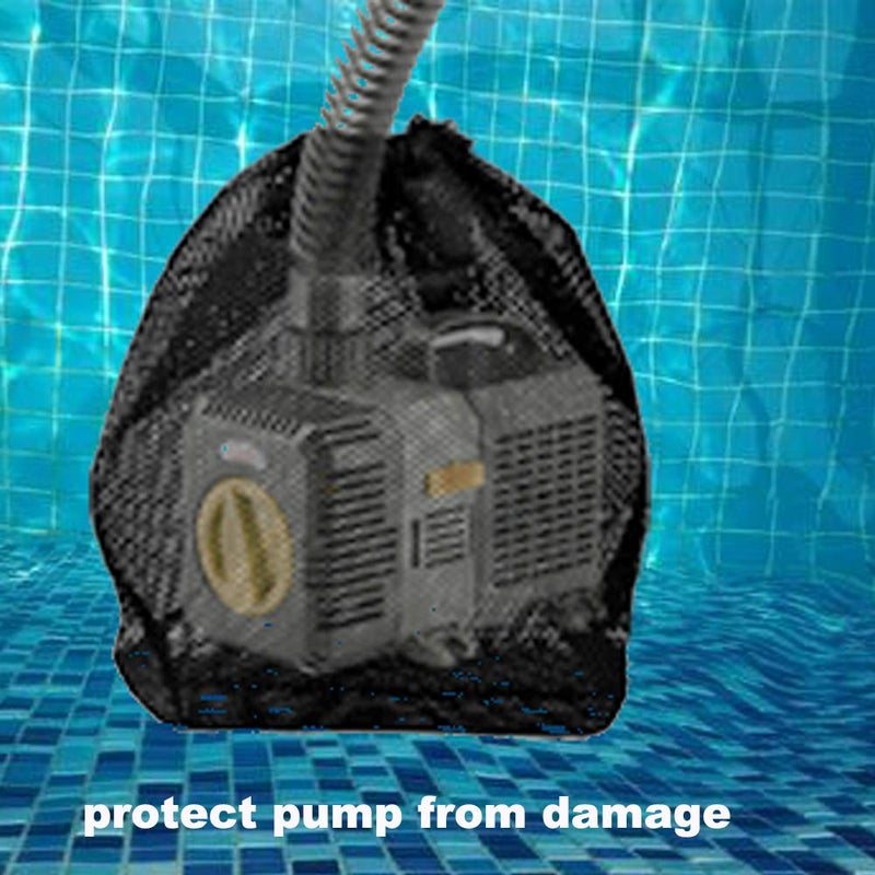 DSHE Pond Pump Mesh Bag 2 Packs 12.2"x 15.9" Pump Barrier Bag with Drawstring, Black Swimming Pool Bags for Pond Biofilters, Aquarium Filtration (12.2"x 15.9") - Image 3